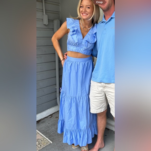 BLUE MATCHING RUFFLE SET SIZE M - Picture 2 of 6